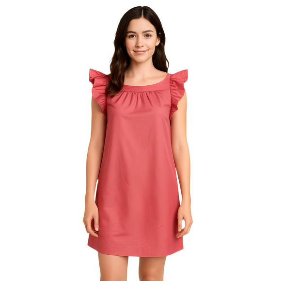 Red Valentino Pink Ruffle Sleeve Cocktail Dress US 2 Soft Sheen Italy - Picture 1 of 5